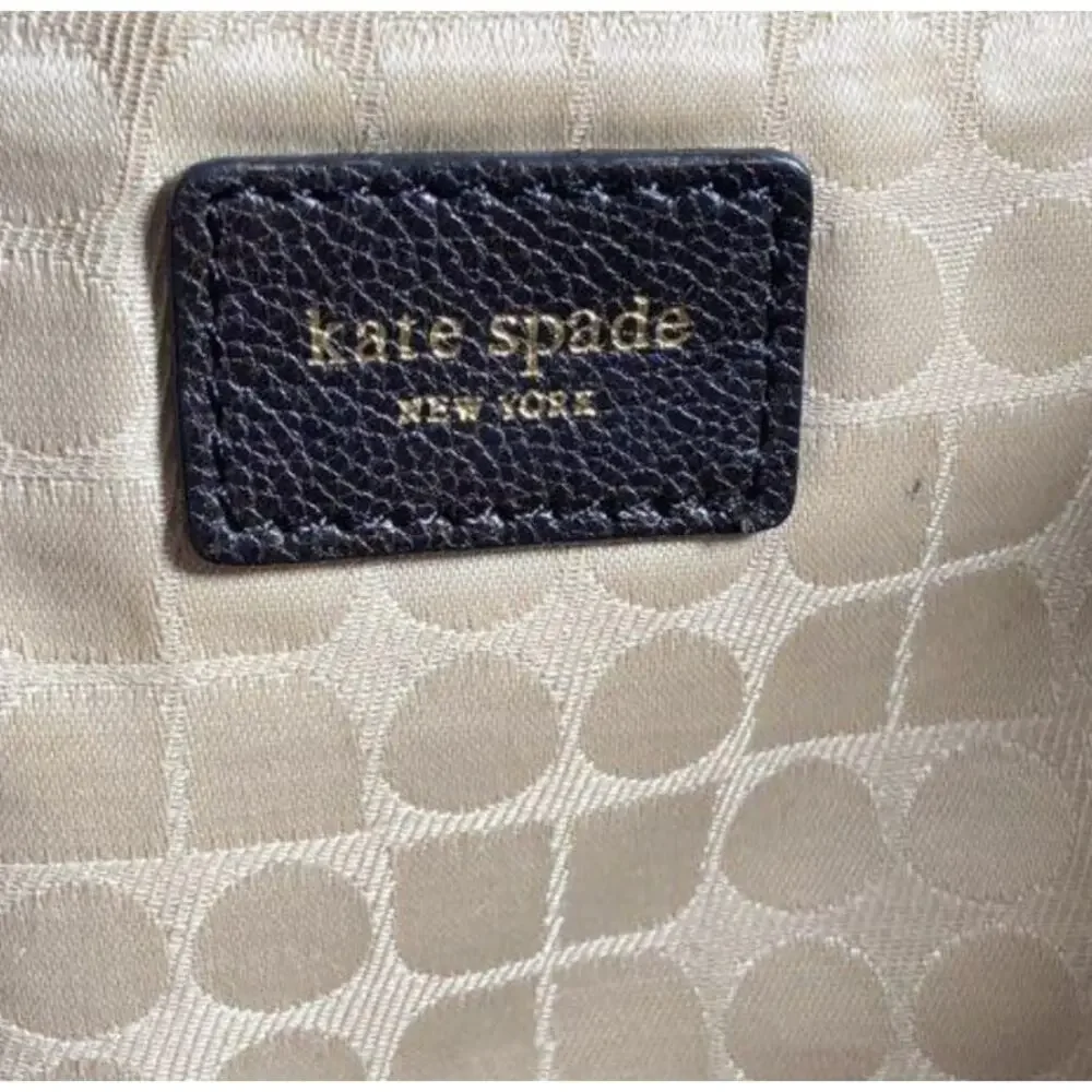 Vintage Kate Spade Canvas Tote Leather Trim Cream Black